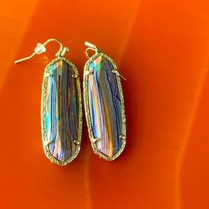 Kendra Scott Layla Drop Earrings in Gold Pink Rainbow Calsilica Summer ‘2…